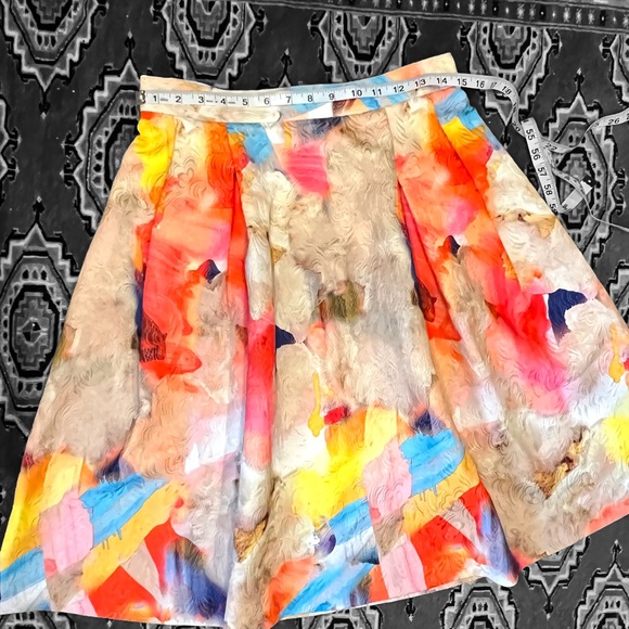 Colorful Watercolor Brocade A-Line H&M Skirt High-waisted size 8/10 M - Picture 4 of 8